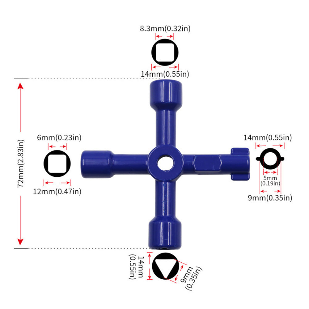 Multi-Functional Electrical Switchboards Key Lock Tools Security Switch Key Wrench-Blue