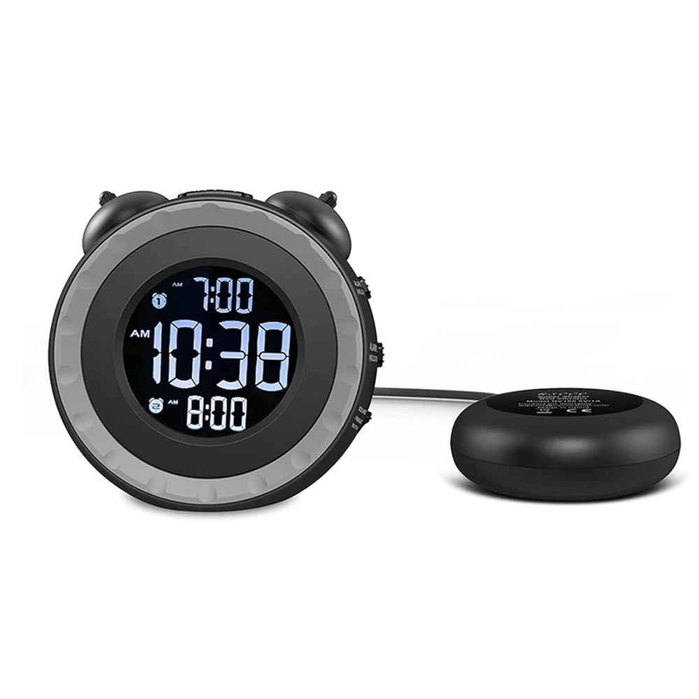 Loud Dual Alarm Clock with Bed Shaker Vibrating Alarm Clock for Heavy Sleepers