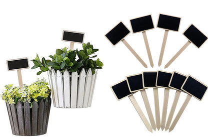 10Pcs Wood Chalkboards Signs Gardening Plant Tags