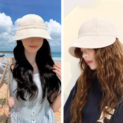 2 Pack Waffle Bucket Hats and Visor Caps - Beige