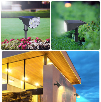 20 LEDs IP65 Waterproof Solar Powered Landscape Spotlights for Yard Garden Driveway Porch Walkway Pool Patio -White