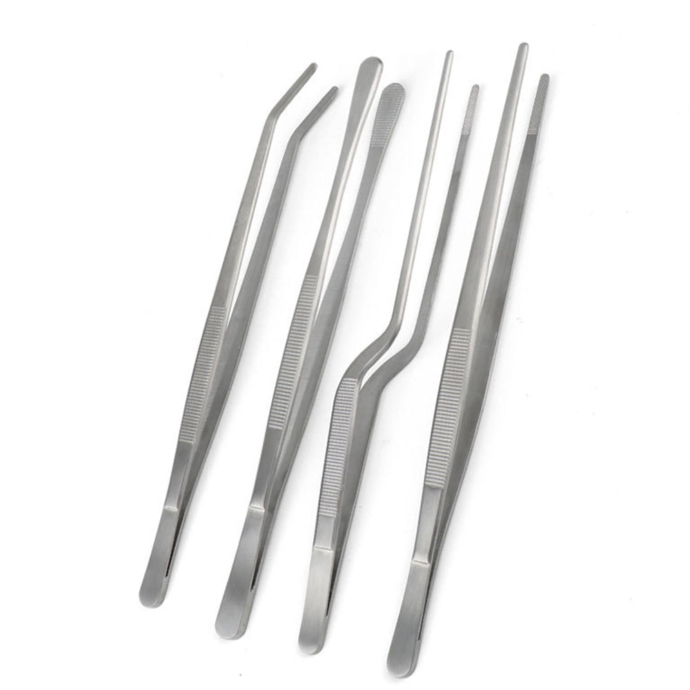 4Pcs BBQ Cooking Tweezer Tongs Stainless Steel Kitchen Tweezer Set