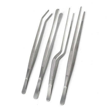 4Pcs BBQ Cooking Tweezer Tongs Stainless Steel Kitchen Tweezer Set