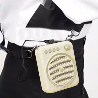 Portable Bluetooth Voice Amplifier Rechargeable Speaker with Wired Microphone Beige