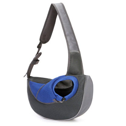 Pet Carrier Sling Mesh Backpack Travel Bag for Dogs & Cats Blue