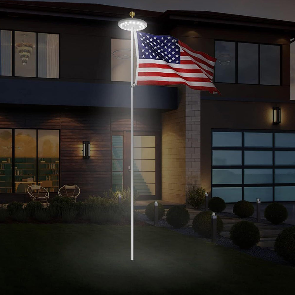 Solar Powered Flag Pole Light 26 LED Light with Auto Sensor for Outdoor Camping