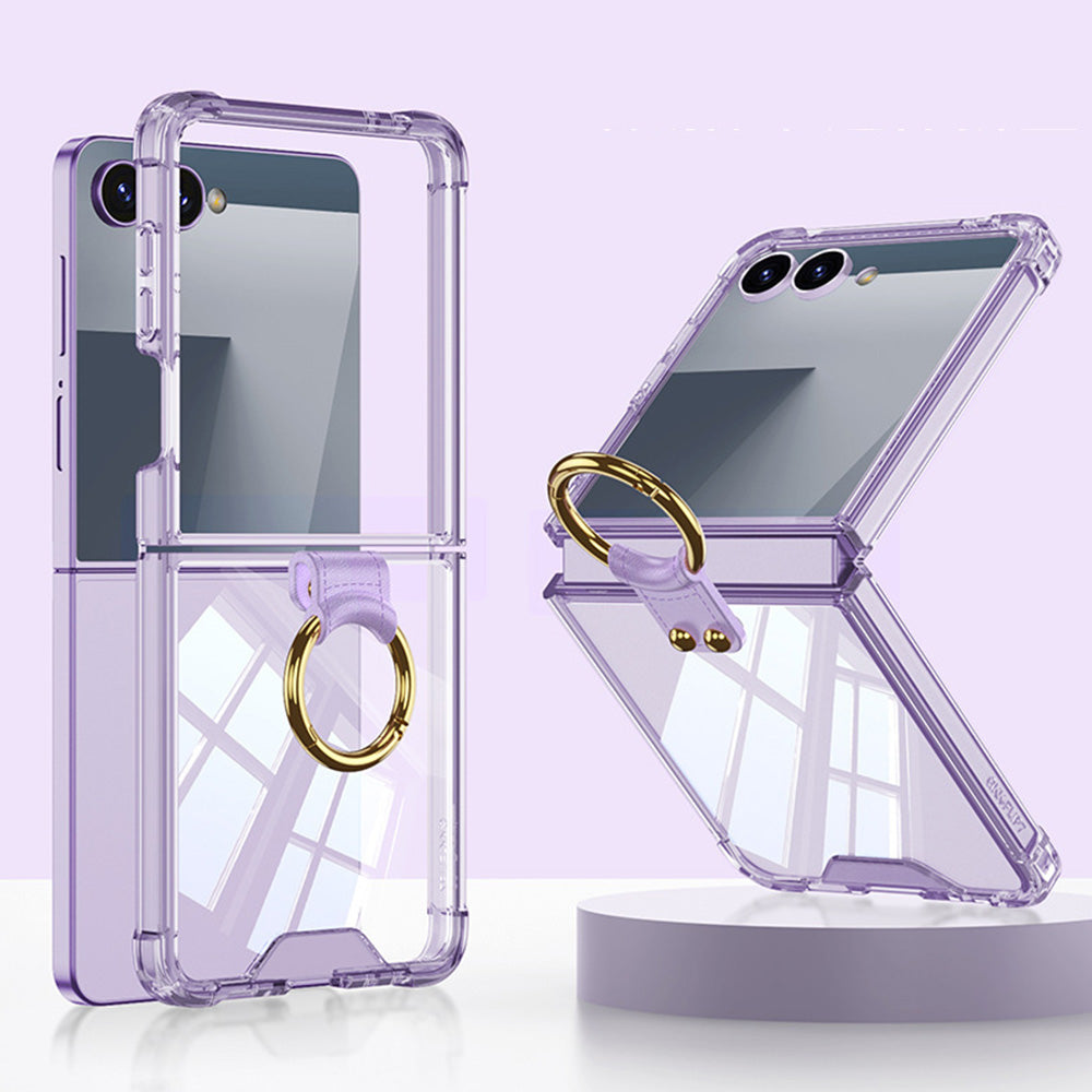 Case and Back Glass Protector for Samsung Galaxy Z Flip 8 7 - Purple