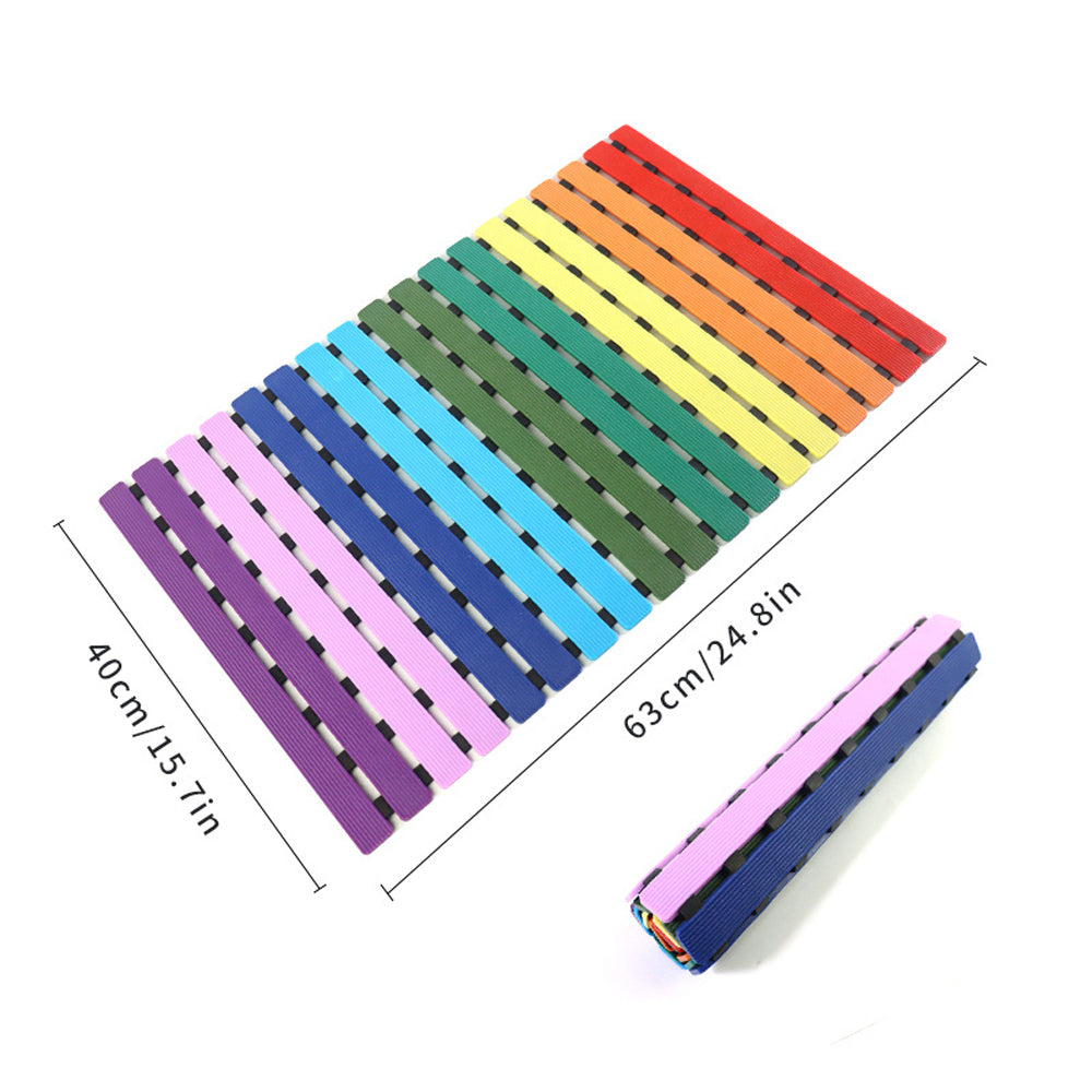 40x63 cm Bath Mat with Strong Suction Cups-Rainbow