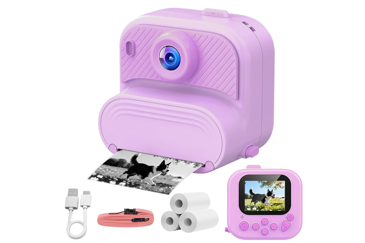 boy and girls DIY Instant Print Camera with 48MP Photo Printer-Purple