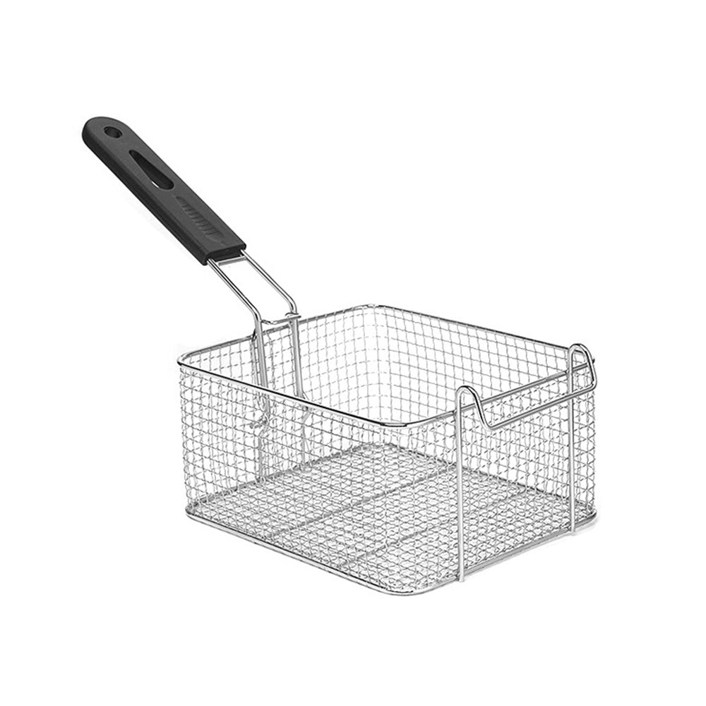 Stainless Steel Deep Fryer Basket with Removable Handle - Square