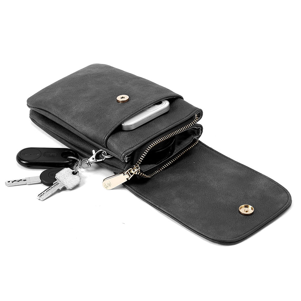 PU Leather Women¡¯s Crossbody Bag with Adjustable Strap Small Cell Phone Purse Black