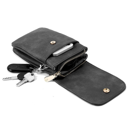 PU Leather Women¡¯s Crossbody Bag with Adjustable Strap Small Cell Phone Purse Black