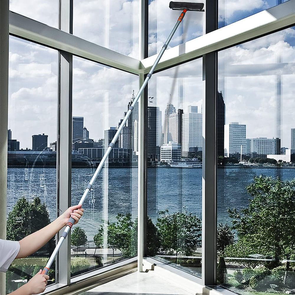 2 in 1 Window Cleaning Tool Squeegee Window Cleaner Kit with 2 Microfiber Cloths Style 1