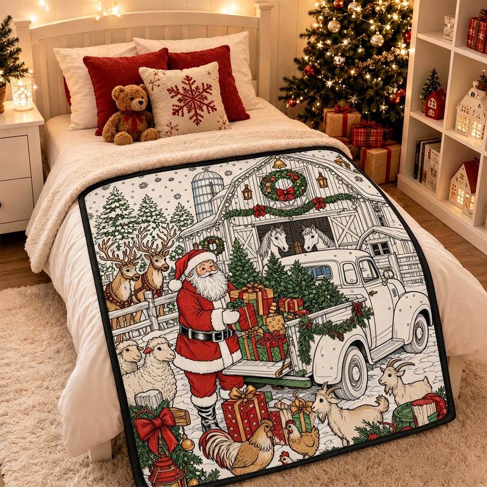 DIY Coloring Graffiti Christmas Blanket Drawing Blanket for Adults - Style2