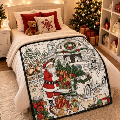 DIY Coloring Graffiti Christmas Blanket Drawing Blanket for Adults - Style2