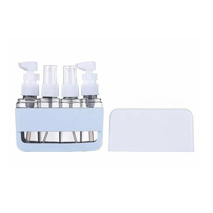 Portable 4-in-1 Travel Bottle Set for Toiletries-Blue
