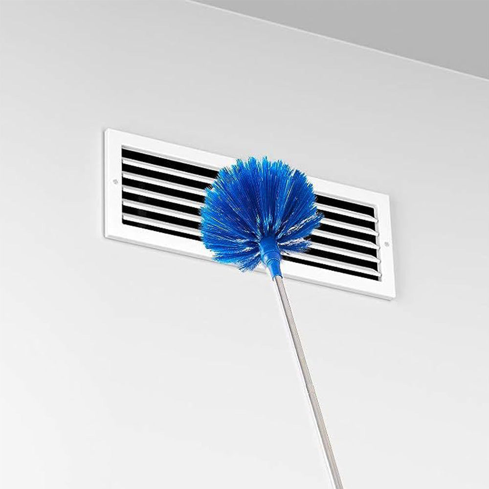 Extendable Ceiling Cleaning Duster Spider Web Microfiber Cleaner Brush Blue