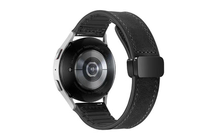 Attractive Leather Watch Band Genuine Leather Strap For Samsung Huawe-Black
