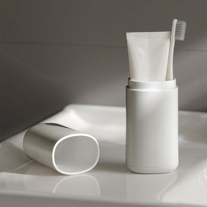 Portable 180 ml Travel Toothbrush Holder and Rinse Cup-Grey