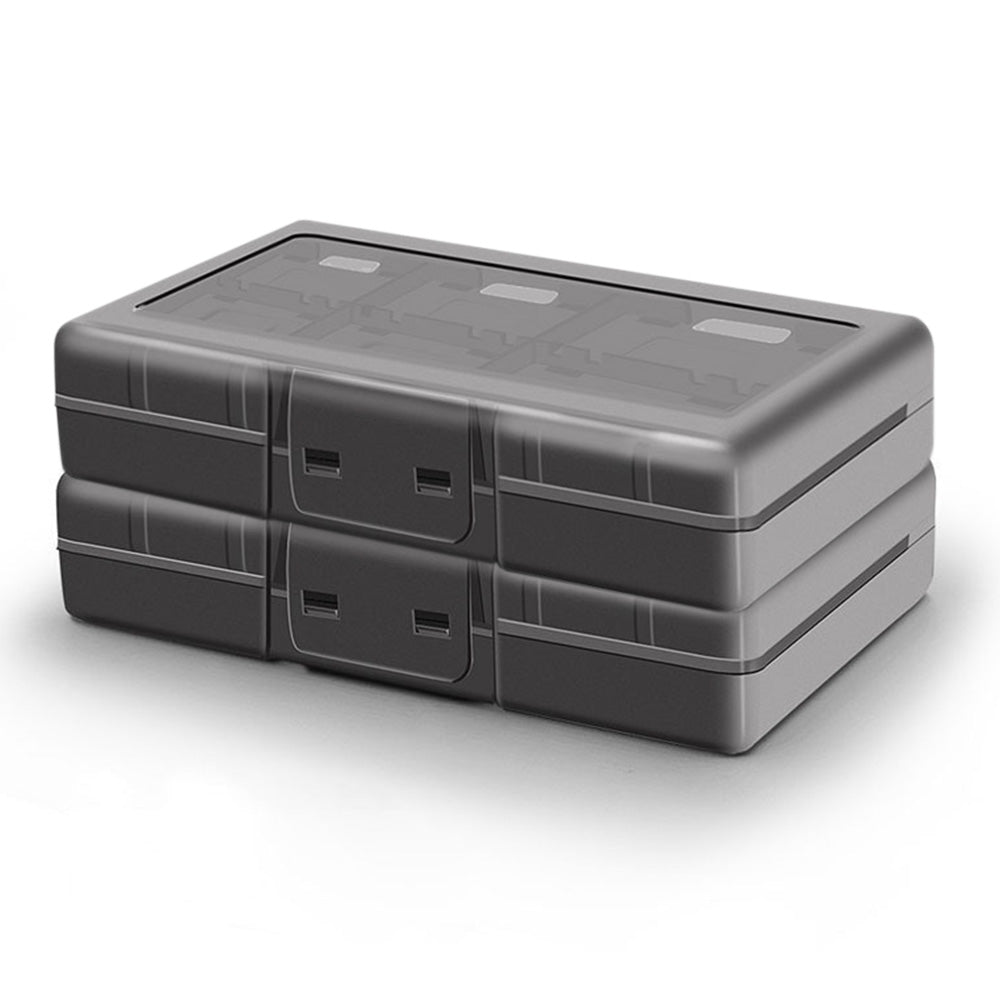 2-Pack 24-in-1 Game Card Storage Case Organizer Compatible with Nintendo Switch Grey