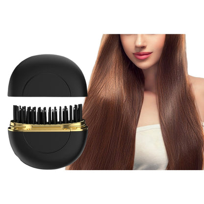 Portable Mini Rechargeable Hair Straightening Comb-Black