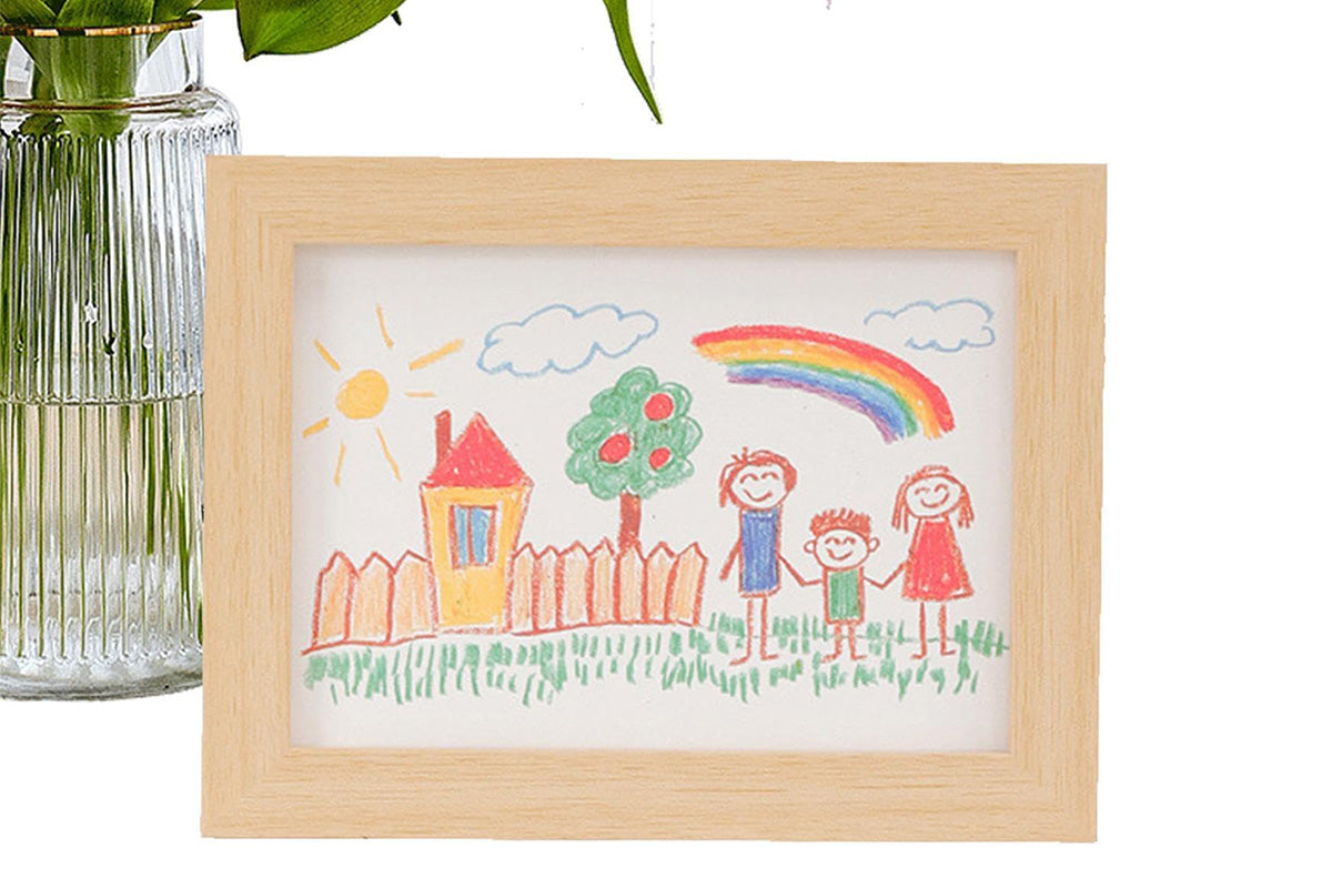 Removable Clip boy and girls Picture Frame A4 Artwork Display -Beige