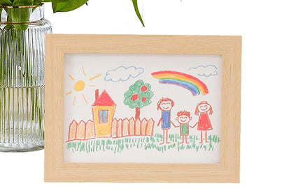 Removable Clip boy and girls Picture Frame A4 Artwork Display -Beige