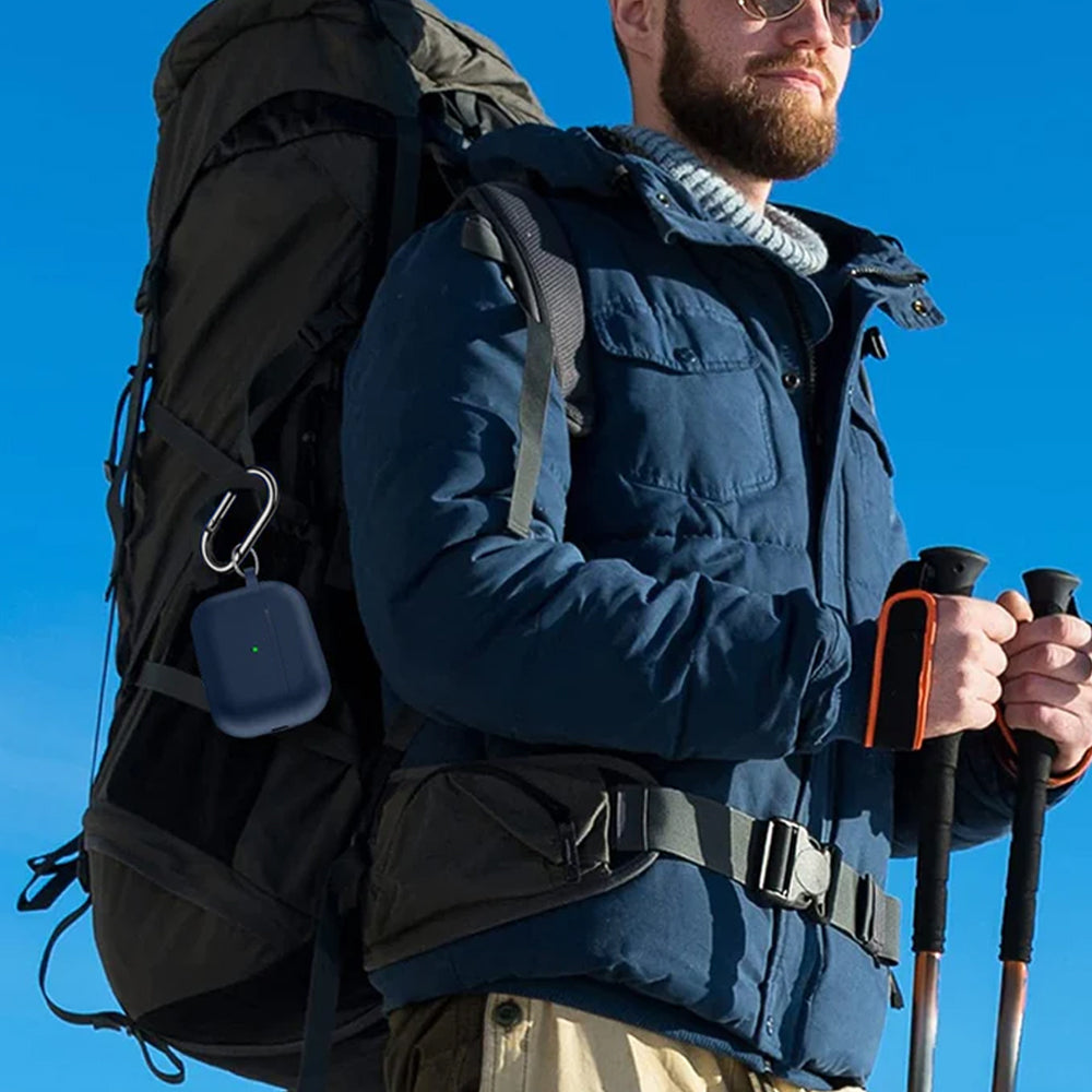 For Apple AirPods 3rd Generation Silicone Protective Case Cover with Cleaner Kit and Keychain Blue