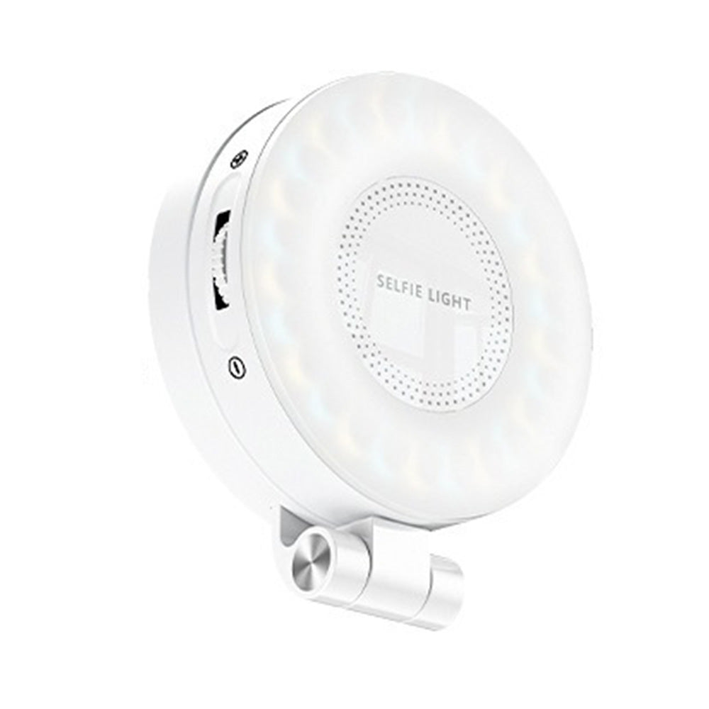 Phone Selfie Light Rechargeable Folding Phone Fill Light With Mirror-White