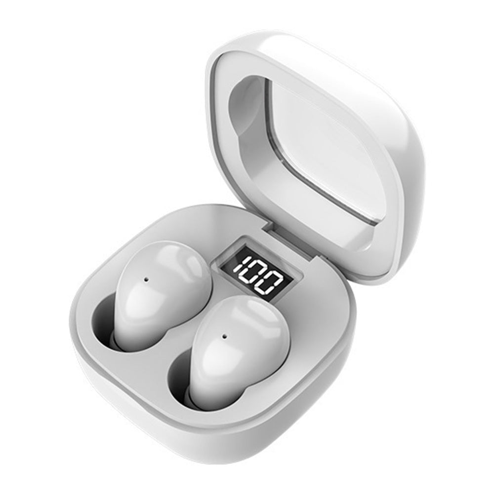 Wireless Bluetooth Small Headphone  Mini Invisible Earbuds with Charging Case for Sleep Work Sports White