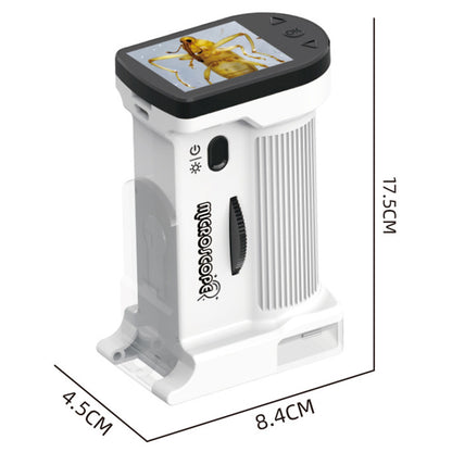Portable Microscope with 1000X Magnification HD Screen Educational Toy-White