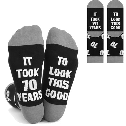 It Took Years Novelty Socks Gift for Men Birthday Funny Text Socks