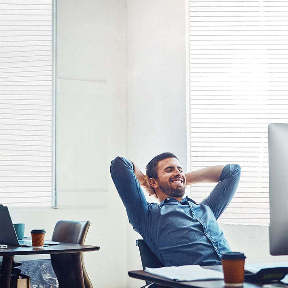 Frosted Stripe Glass Window Privacy Film Static Window Sticker Office Bathroom Decor