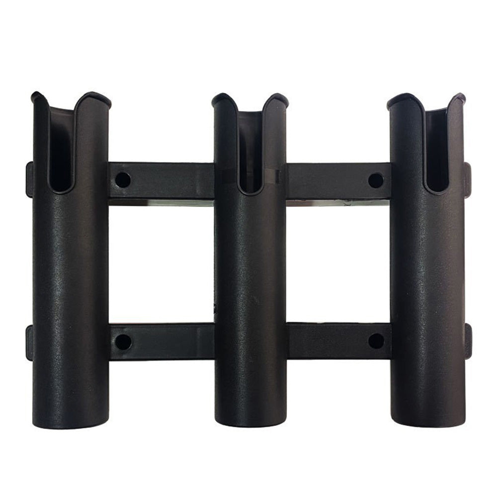 3 Tube Fishing Rod Holder Bracket Mounted Fishing Rack For Boats Garage Cooler-Black