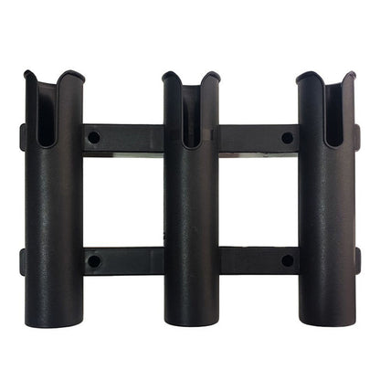 3 Tube Fishing Rod Holder Bracket Mounted Fishing Rack For Boats Garage Cooler-Black