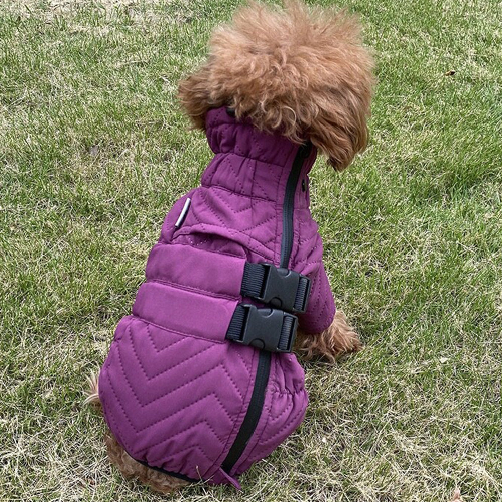 Warm Dog Vest Reflective Coat Windproof Winter Jacket for Pet Dogs Purple