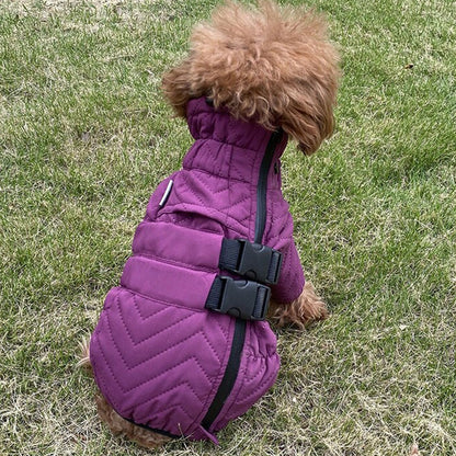 Warm Dog Vest Reflective Coat Windproof Winter Jacket for Pet Dogs Purple
