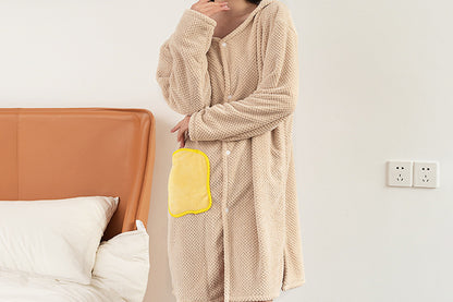 2Pcs Absorbent Wearable Hooded Surf Poncho Quick-Dry Blanket Towels For Swiming Surfing Aquatics-Beige