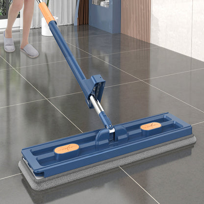 360 Degree Rotatable Flat Mop Adjustable Mop with 2 Replacement Pads Blue