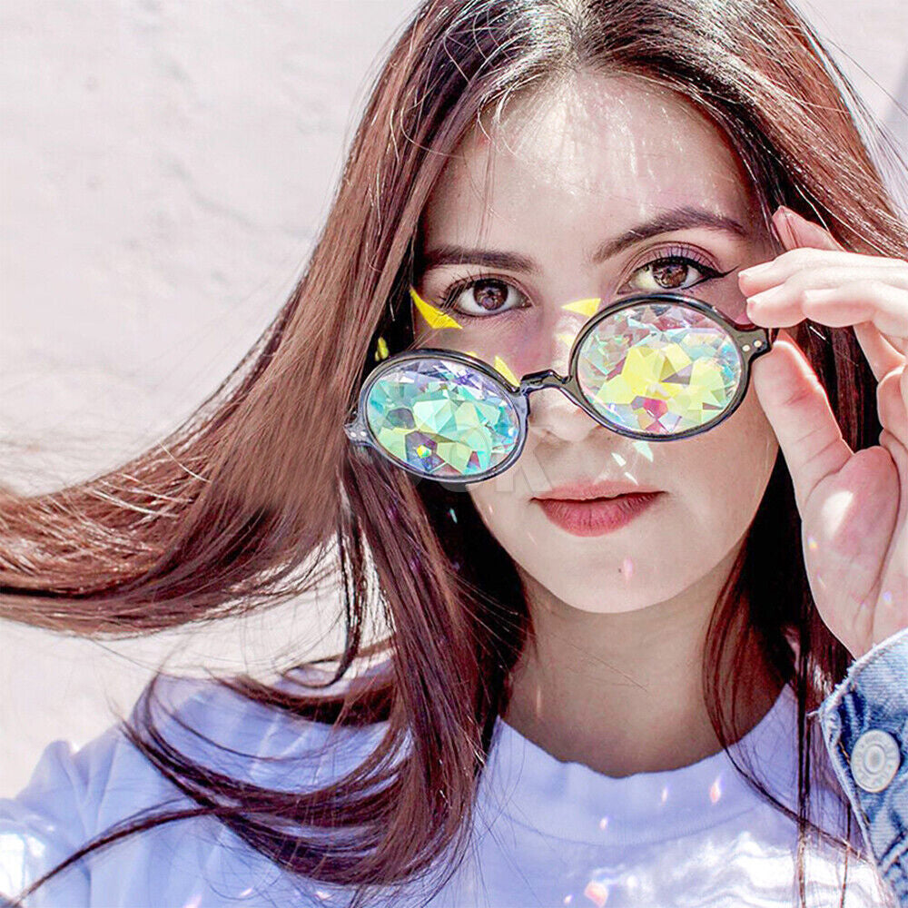 3Pairs of  Kaleidoscope Rave Glasses Festivals Rainbow Prism Refraction Glasses