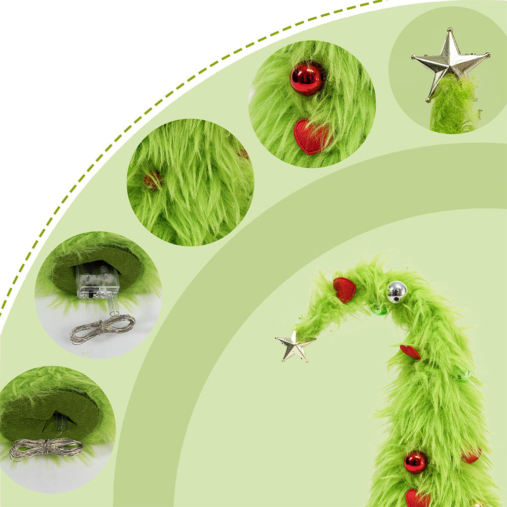 Bendable Desktop Christmas Tree with Lights and Mini Ladder -Star
