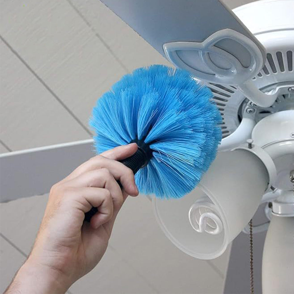 High Reach Blue Cobweb Duster with Extension Pole Spider Web Cleaning Brush for Outdoor Use Style 3