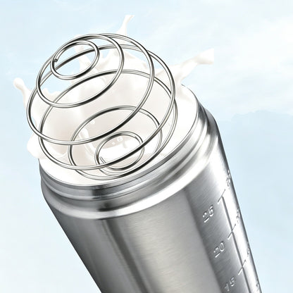 750ml 304 Stainless Steel Protein Shaker Bottle with Mixing Ball-Silver