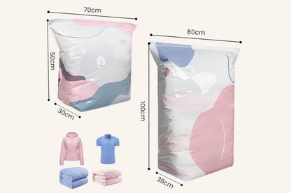 4Pcs Self Sealing No Vacuum Compression Bags