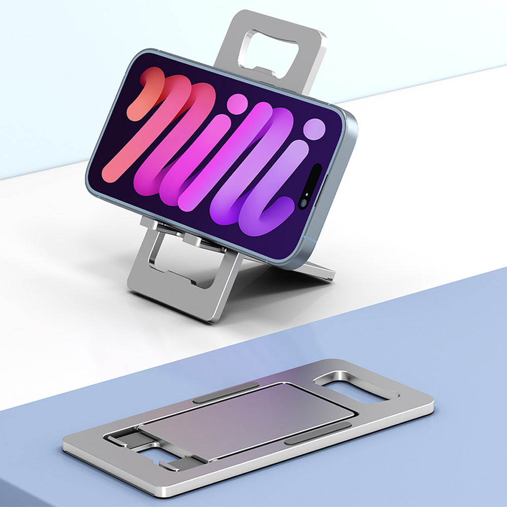Foldable Aluminum Cell Phone Stand Portable Adjustable Holder for Desk and Travel