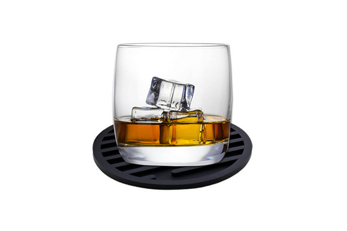 6Pcs For Home Decor Non-Slip And Non-Stick Round Silicone Absorbent Scald-Proof Drink Coasters-Black