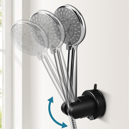 Adjustable Vacuum Suction Shower Head Holder with No Drill Mount - Black