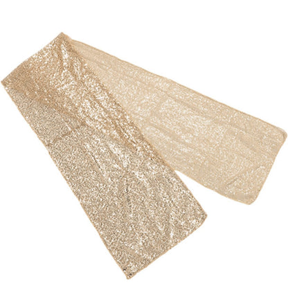 High Density Sequin Table Runner for Weddings Parties and Holidays - Gold