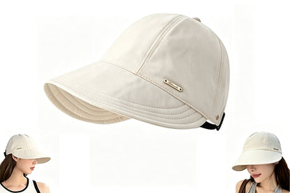 Wide Brim Quick Dry Foldable Sun Hat - Beige