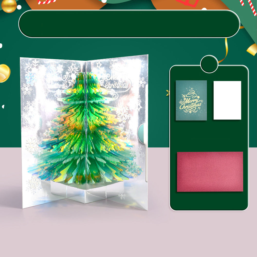 2 Pack 3D Papercut Christmas Tree Greeting Cards